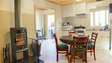 Fridge, microwave, oven, electric kettle