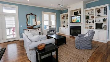 Talo, useita sänkyjä (A Turtle View) | Oleskelualue