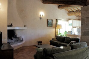 テレビ、暖炉、卓球台、書庫