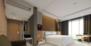 Junior Suite Room King | Escritorio, tabla de planchar con plancha, wifi gratis y ropa de cama