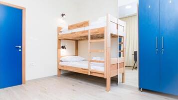 Laptop workspace, free WiFi, bed sheets