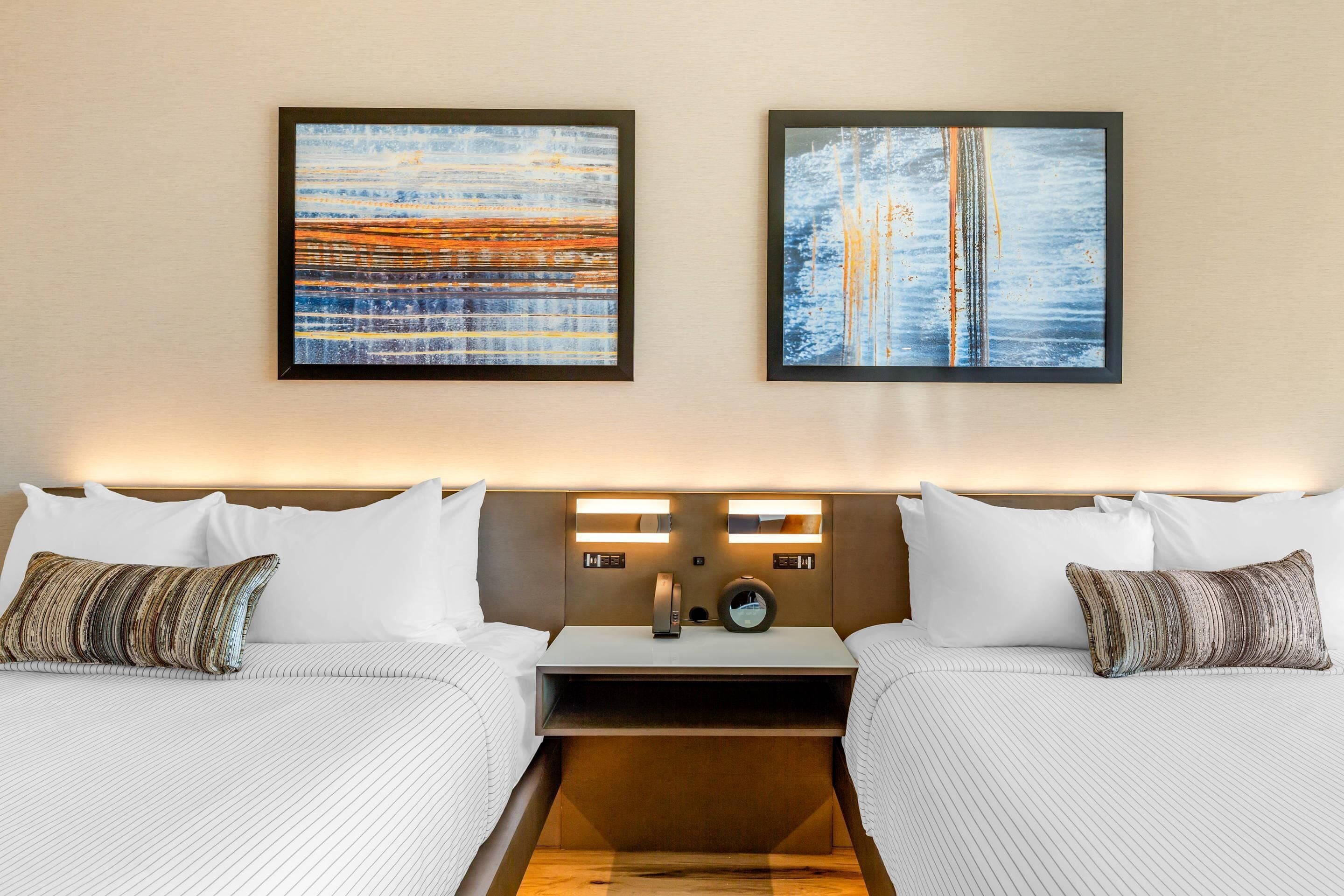 standard room, 2 queen beds, non smoking | 1 bedroom, in-room safe, desk, free cots/infant beds