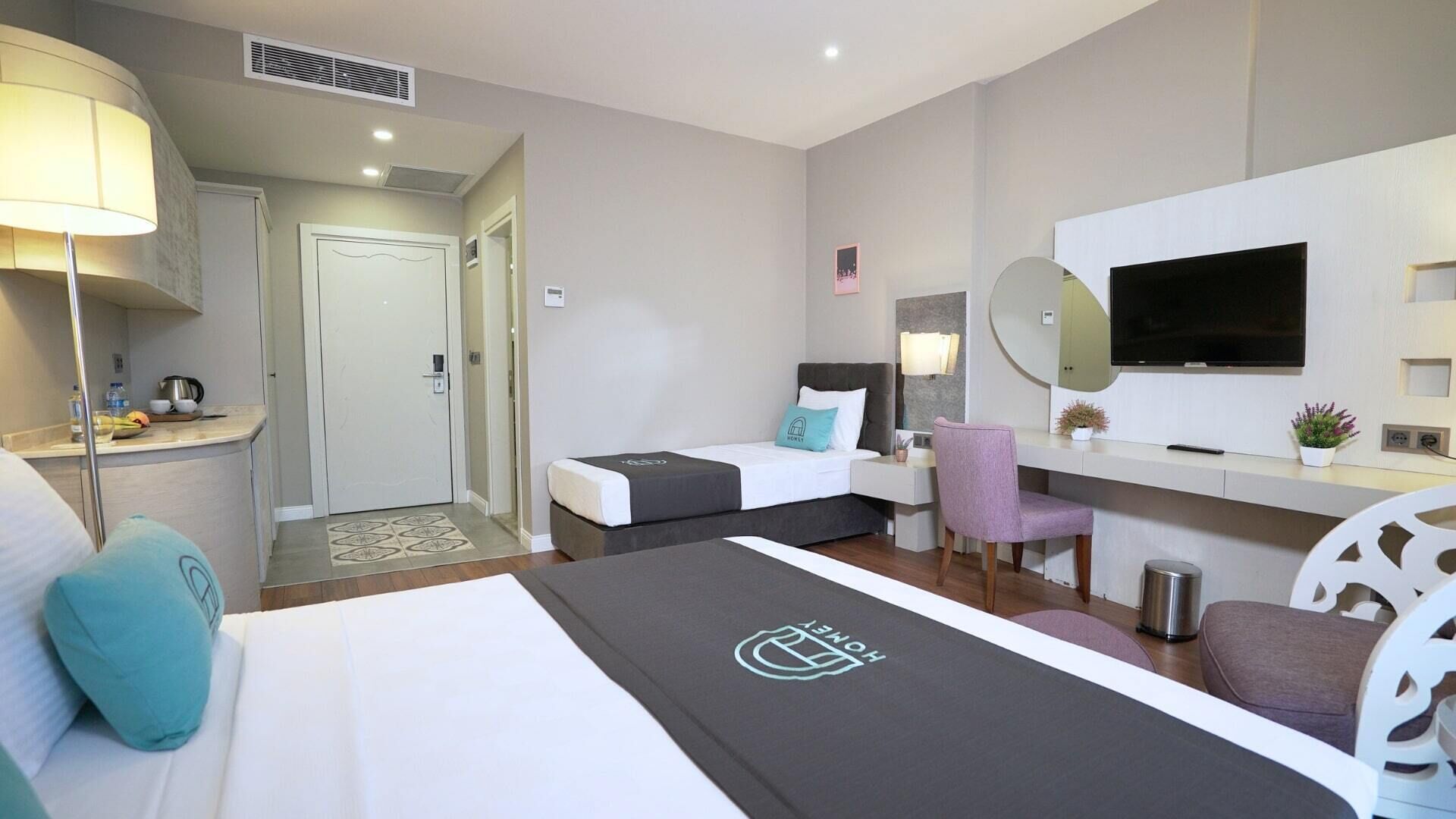 Peralatan tempat tidur premium, peti besi dalam bilik, kalis bunyi 