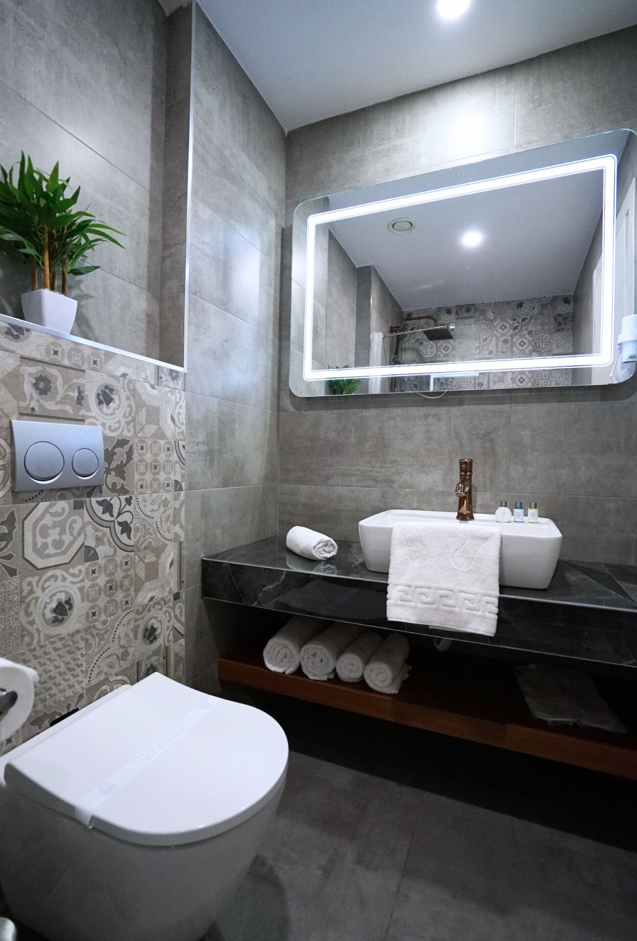 shower, rainfall showerhead, free toiletries, hair dryer