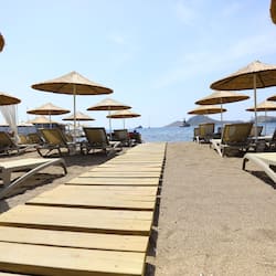 Am Strand, kostenloser Shuttle zum Strand