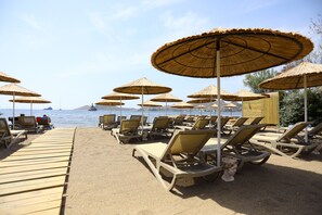 Trên bãi biển, xe đưa đón đến bãi biển miễn phí 
