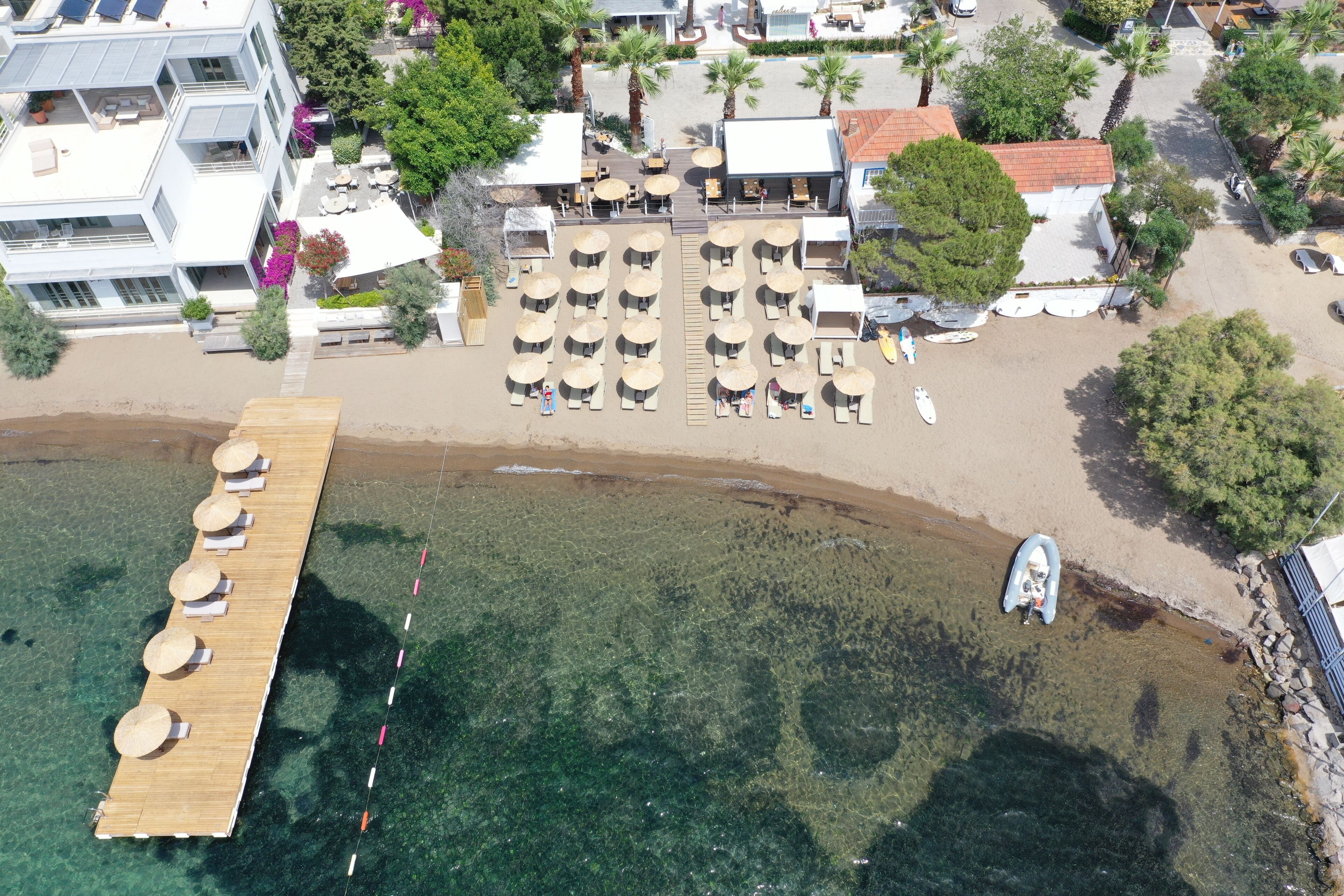 On the beach, free beach shuttle