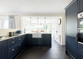 Fridge, dishwasher, cookware/dishes/utensils