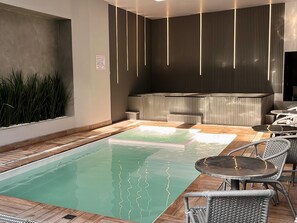 Indoor pool, outdoor pool, open 8:00 AM to 10:00 PM, pool umbrellas