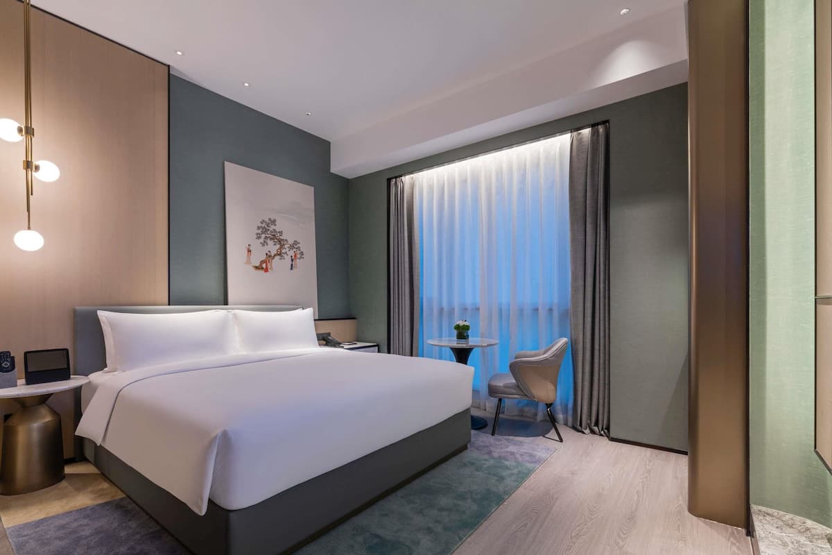 1 bilik tidur, peralatan tempat tidur premium, bar mini