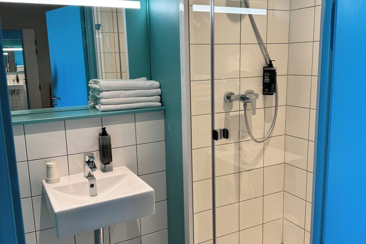 room (5 people) | bathroom | shower, eco-friendly toiletries, hair dryer, towels