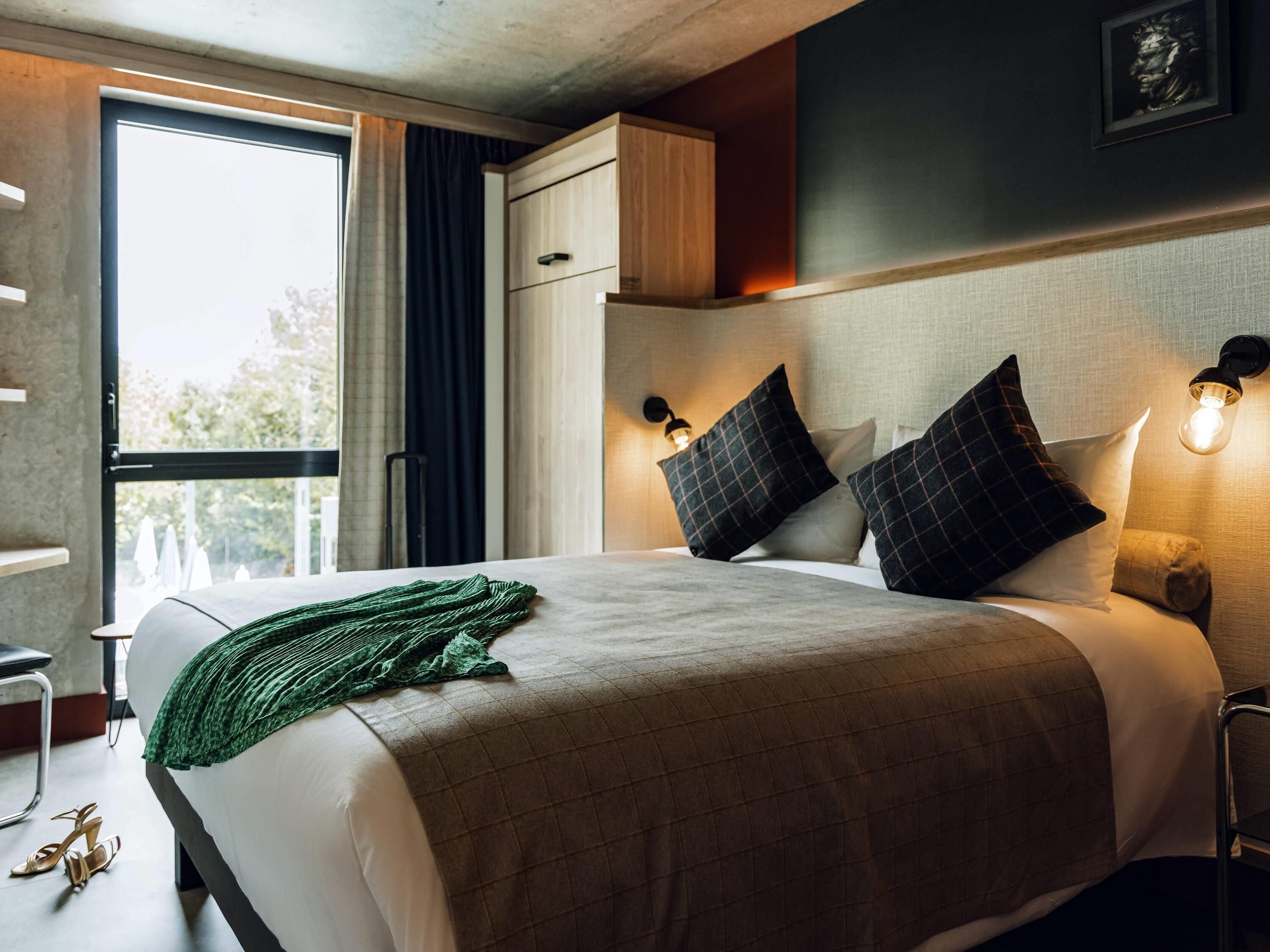 POP Room with One Double Bed and One Single Bed | Premium bedding, desk, blackout drapes, soundproofing