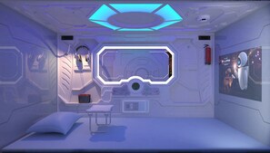 Quarto standard, 1 cama de casal, para não fumantes, banheiro compartilhado | 1 quarto, cofres nos quartos, escrivaninha, Wi-Fi de cortesia
