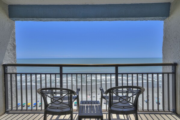 Studio, Pool Access, Oceanfront (1412) | Balcony - Ocean Reef by Elliott Beach Rentals (Myrtle Beach)
