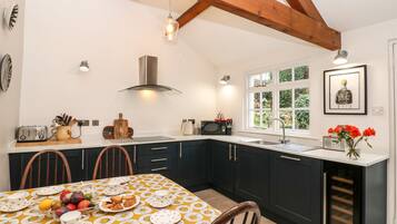 Fridge, dishwasher, electric kettle, toaster