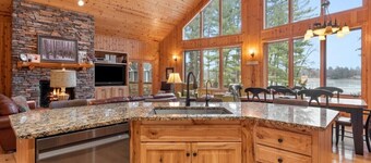 6000 sq ft Whitefish Lake Chain home with year around hot tub & gym!