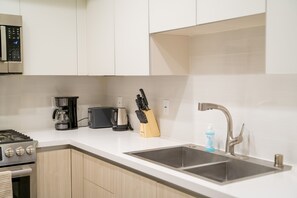 Fridge, oven, stovetop, dishwasher