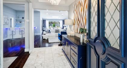 Modern Home with a Firepit, Heated Pool & Spa