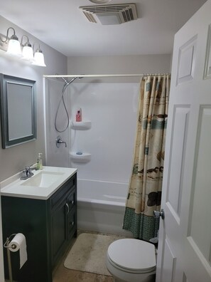 Ensemble douche/baignoire, sĂšche-cheveux, serviettes fournies, savon