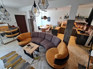 Living area - House with heated pool (Bordezac)