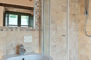 Shower, jetted tub