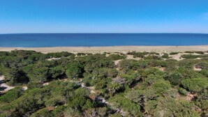 A coastal landscape with dense greenery and a sandy beach. - Holiday Home in Sassetta near Beaches (Sassetta)