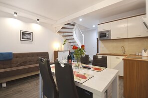 Dining - Duplex apartments 300 m from the sea. Living room, 2 bedrooms, own terrace. (Darlówko)