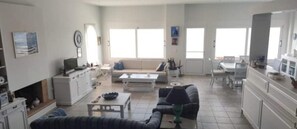 Villa | Living room | 30-inch TV with digital channels - Charming 4-bed Villa in Pefkali (Corinth)