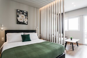 Deluxe Apartment, Terrace, City View | Premium bedding, pillowtop beds, individually decorated - WYZ Attiki Aparthotel (Athens)