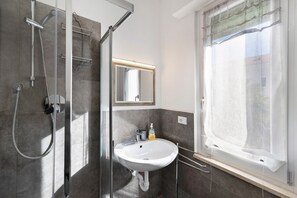Dusche, Haartrockner, Handtücher