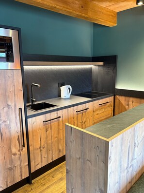 Fridge, microwave, stovetop, dishwasher