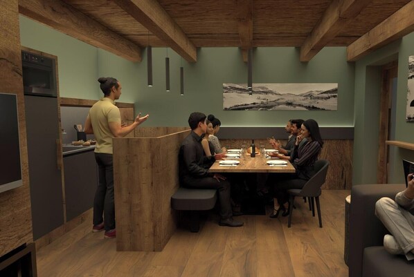 Dining - Baita Miralago - Salient" with Mountain View, Shared Garden and Wi-Fi (Livigno)