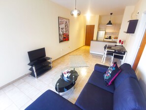 Standard Apartment | Living area | Flat-screen TV - Flirty Flamingo Seaview Apartment (Larnaca)