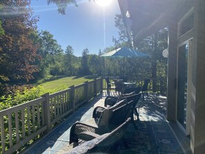 Outdoor dining - NEW LISTING!  Wildwood on Walloon 6 Bedroom condo with a 2 min walk to the lake! (Boyne City)