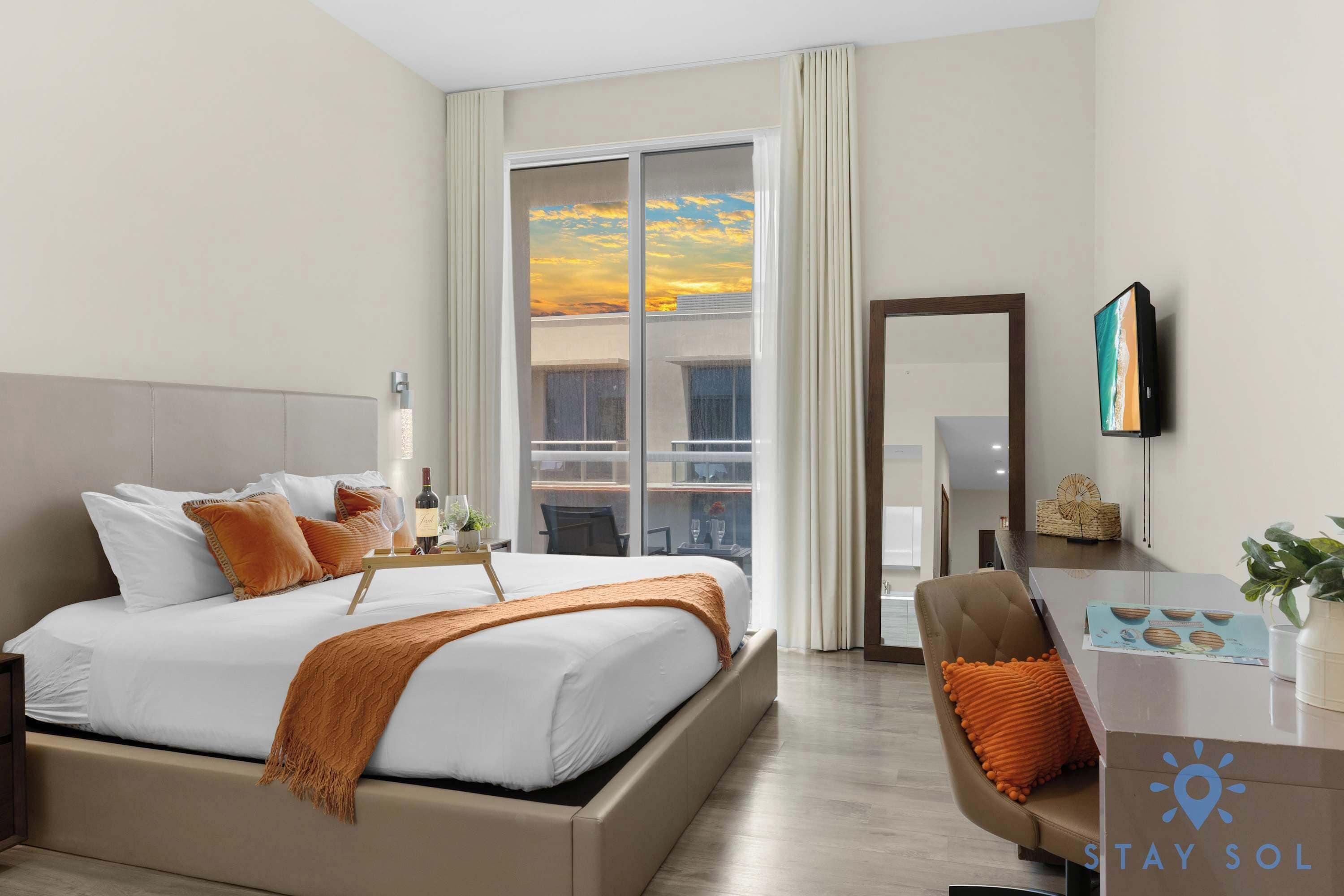 Desk, iron/ironing board, travel crib, WiFi