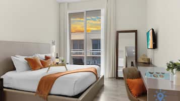 Desk, iron/ironing board, travel crib, WiFi