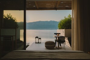 Special Offer - Seafront Suite | Living area | 50-inch Smart TV with digital channels, TV - Amethyst Selene Paleros (Aktio-Vonitsa)