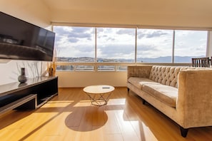 TV, books, stereo, offices