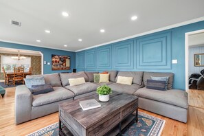 Smart TV, DVD player, books, video library