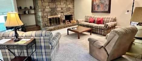 TV, fireplace, DVD player