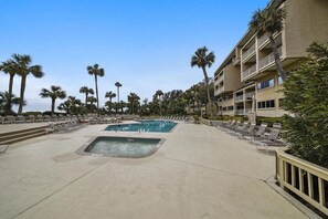Outdoor pool, a heated pool -  421 Captains Walk Ocean Front 4th Floor Villa (Hilton Head Island)