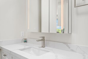 Shower, towels, soap, toilet paper - New, Luxury, Ocean View Solana Beach Guest House  (Solana Beach)