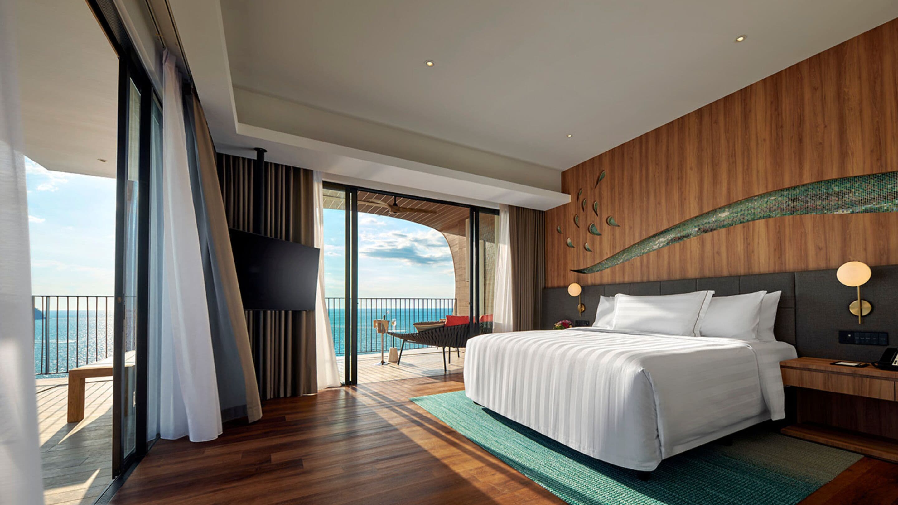 Premier Suite, 2 Bedrooms, Ocean View | In-room safe, desk, blackout drapes, iron/ironing board