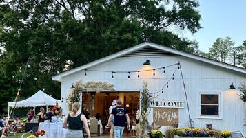 Outdoor banquet area