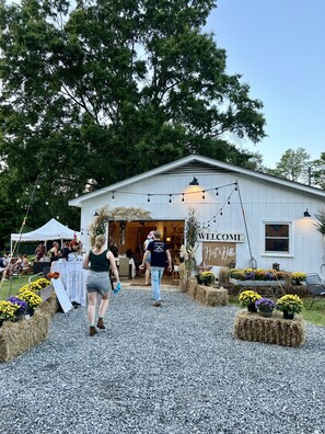 Outdoor banquet area