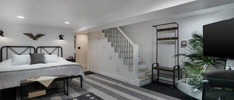 1 makuuhuone, työpöytä, ilmainen Wi-Fi, vuodevaatteet