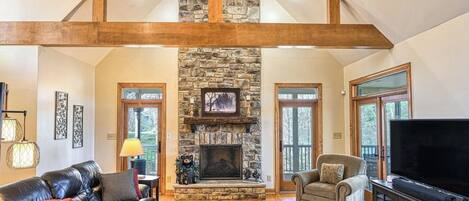 TV connectée, cheminée, vidéothèque