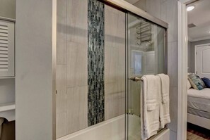 Shower, hair dryer - Penthouse @ The Cabana-Overlooking CB Boardwalk (Carolina Beach)