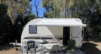Fully self contained caravan on rural 1.5 acre property.