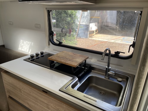 Fully self contained caravan on rural 1.5 acre property.